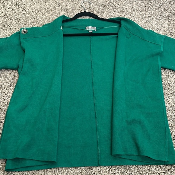 JM green topper sweater cardigan size large - Picture 8 of 9